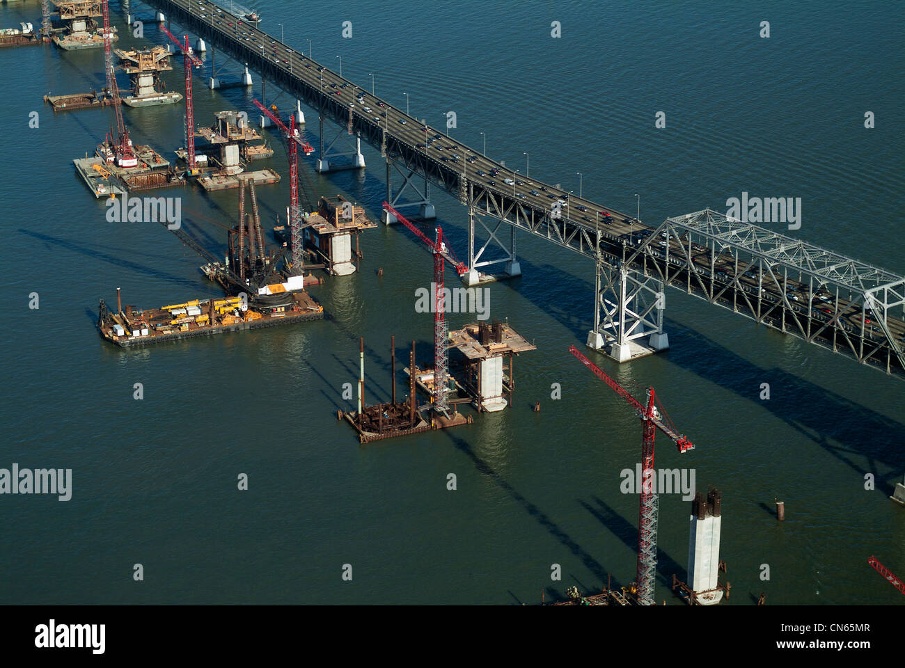 Photographie aérienne de San Francisco Oakland Bay Bridge Banque D'Images