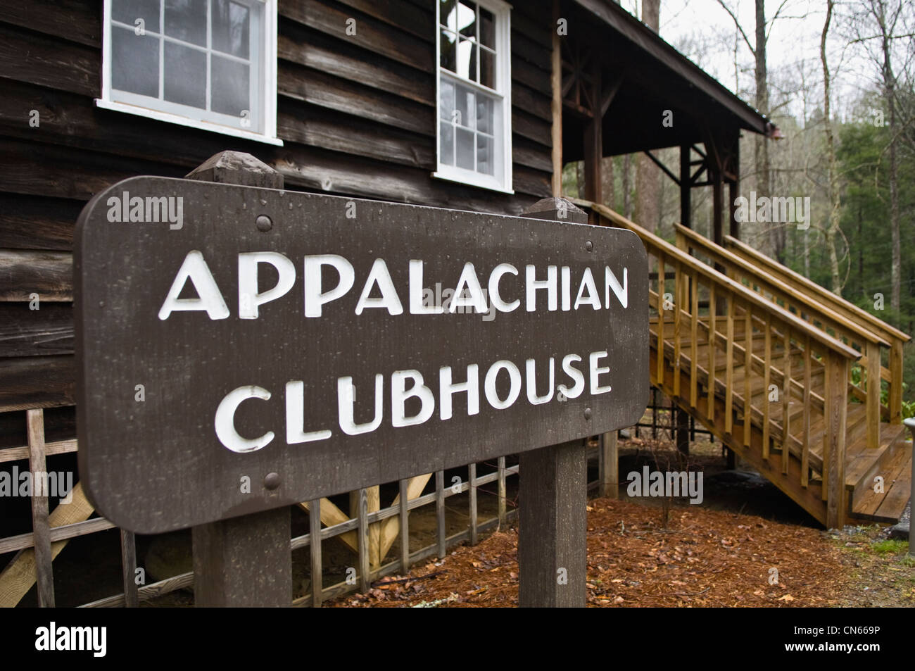 Club des Appalaches à Elkmont millionnaires Ligne dans domaine de la Great Smoky Mountains National Park à New York Banque D'Images