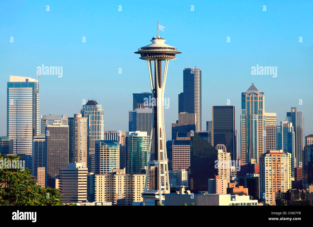 Un horizon de centre-ville de Seattle Washington. Banque D'Images