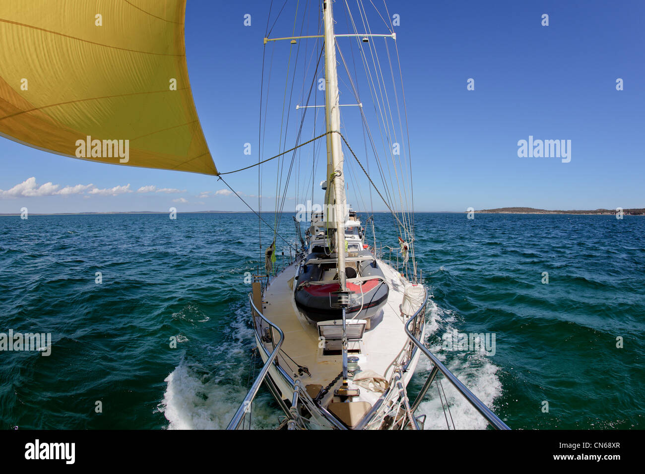 Sur un yacht à voile Banque D'Images