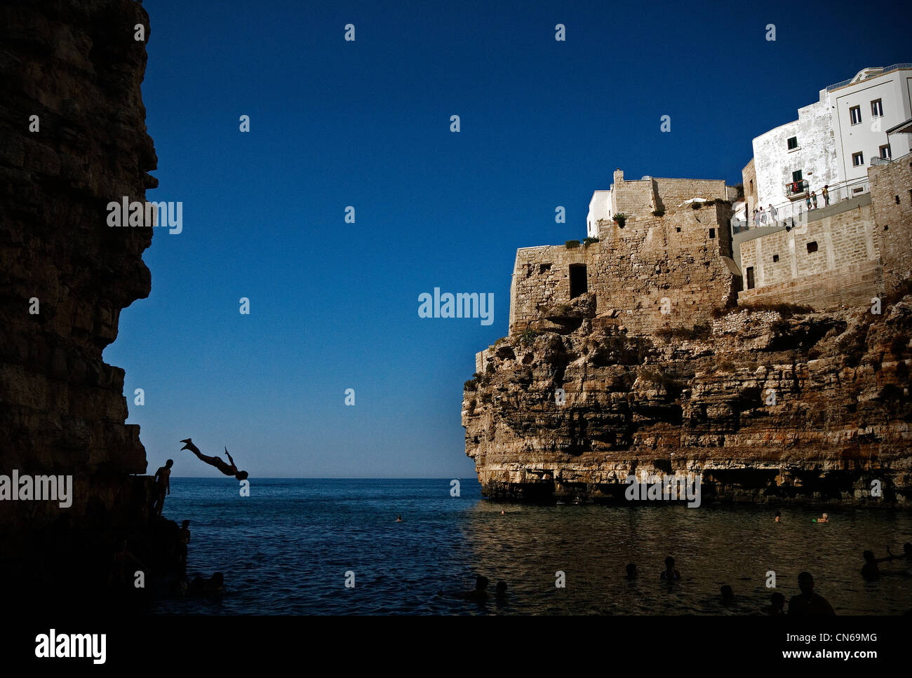 L'Italie, Pouilles. Polignano a Mare Banque D'Images