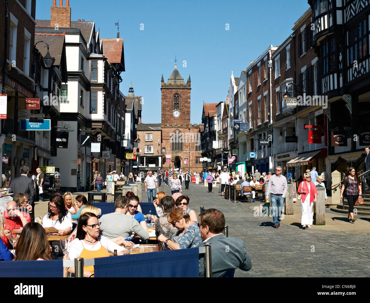 La rue Bridge, à Chester Cheshire UK Banque D'Images