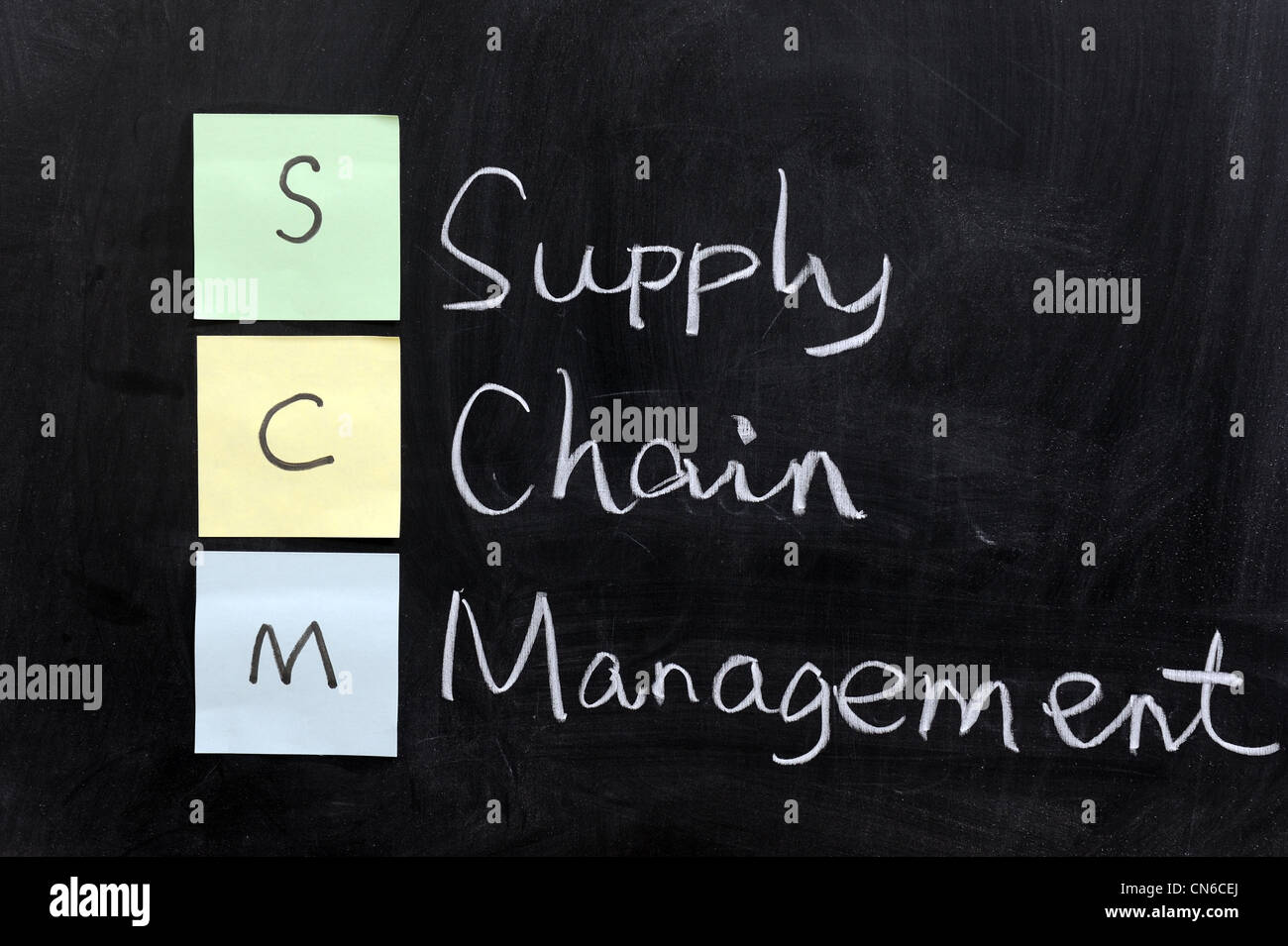 Dessin à la craie - SCM, supply chain management Banque D'Images