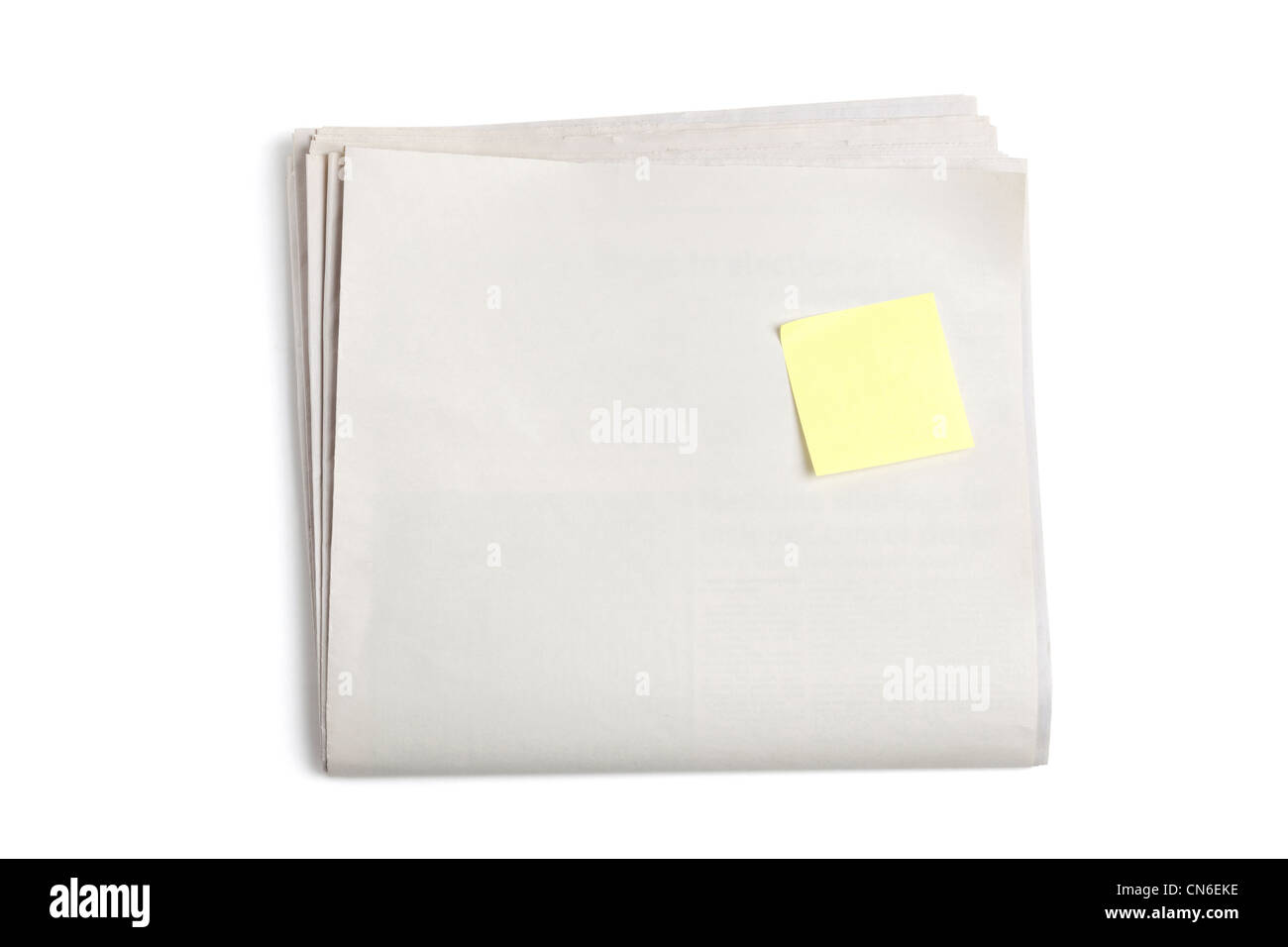 Journal vierge et Sticky note avec fond blanc Banque D'Images Journal vierge et Sticky note avec fond blanc Banque D'Images