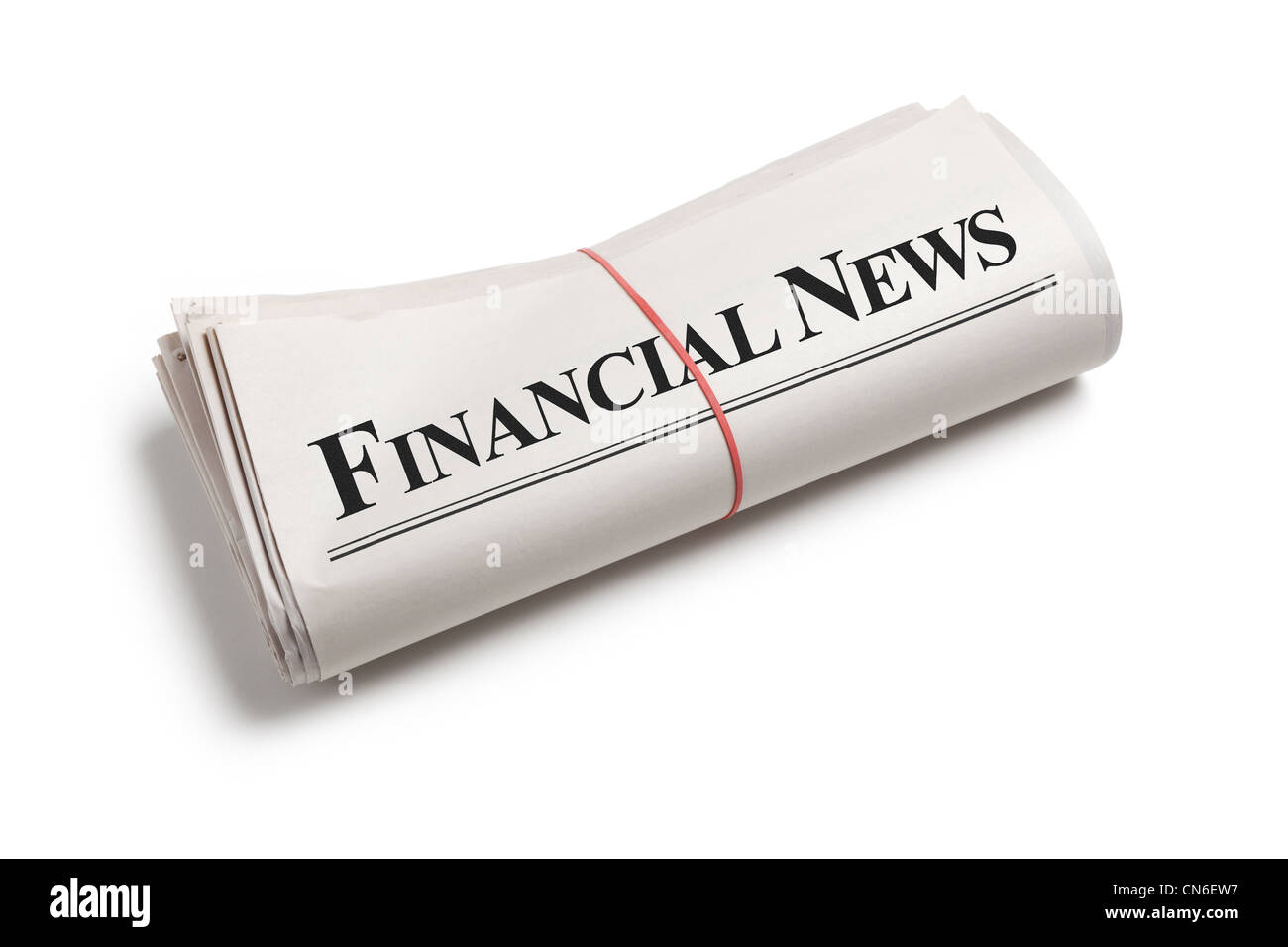 Financial News, journal avec fond blanc Banque D'Images