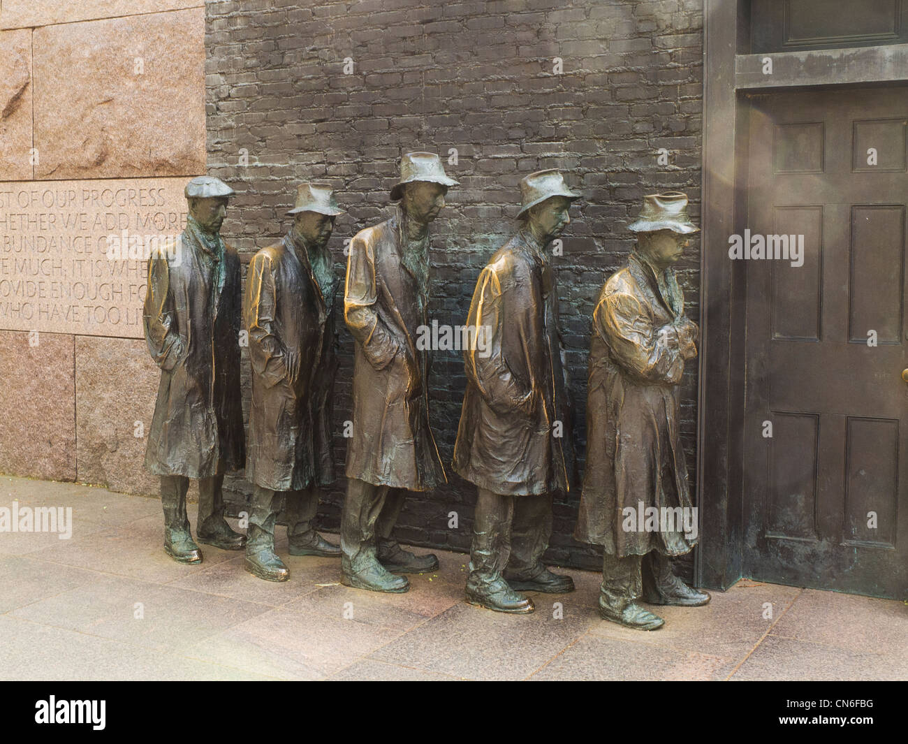 La pauvreté à la Franklin Delano Roosevelt memorial Washington DC Banque D'Images