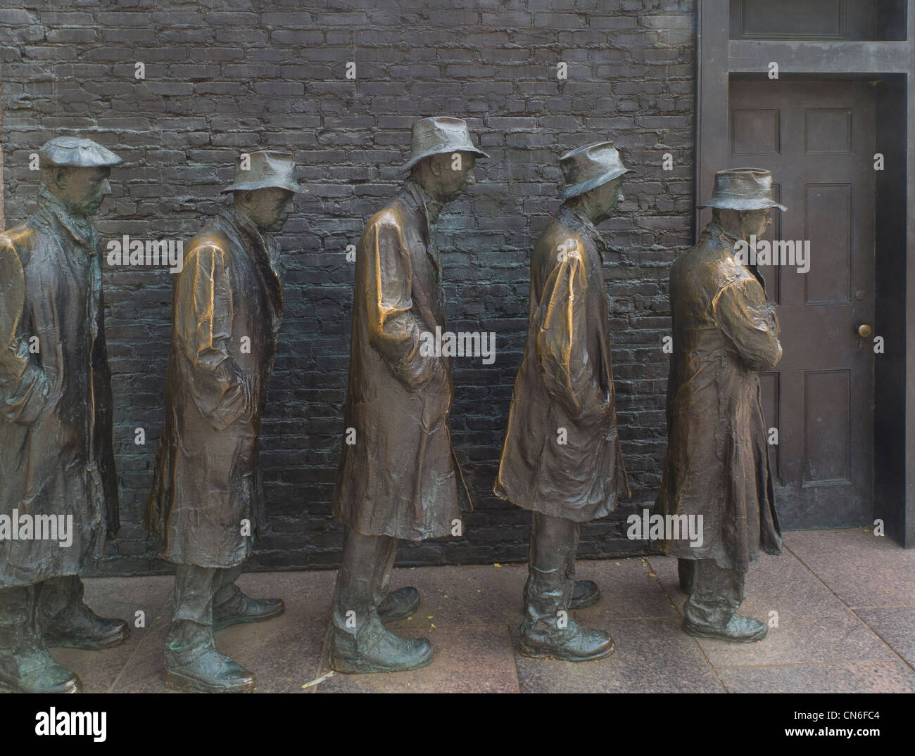 La pauvreté à la Franklin Delano Roosevelt memorial Washington DC Banque D'Images
