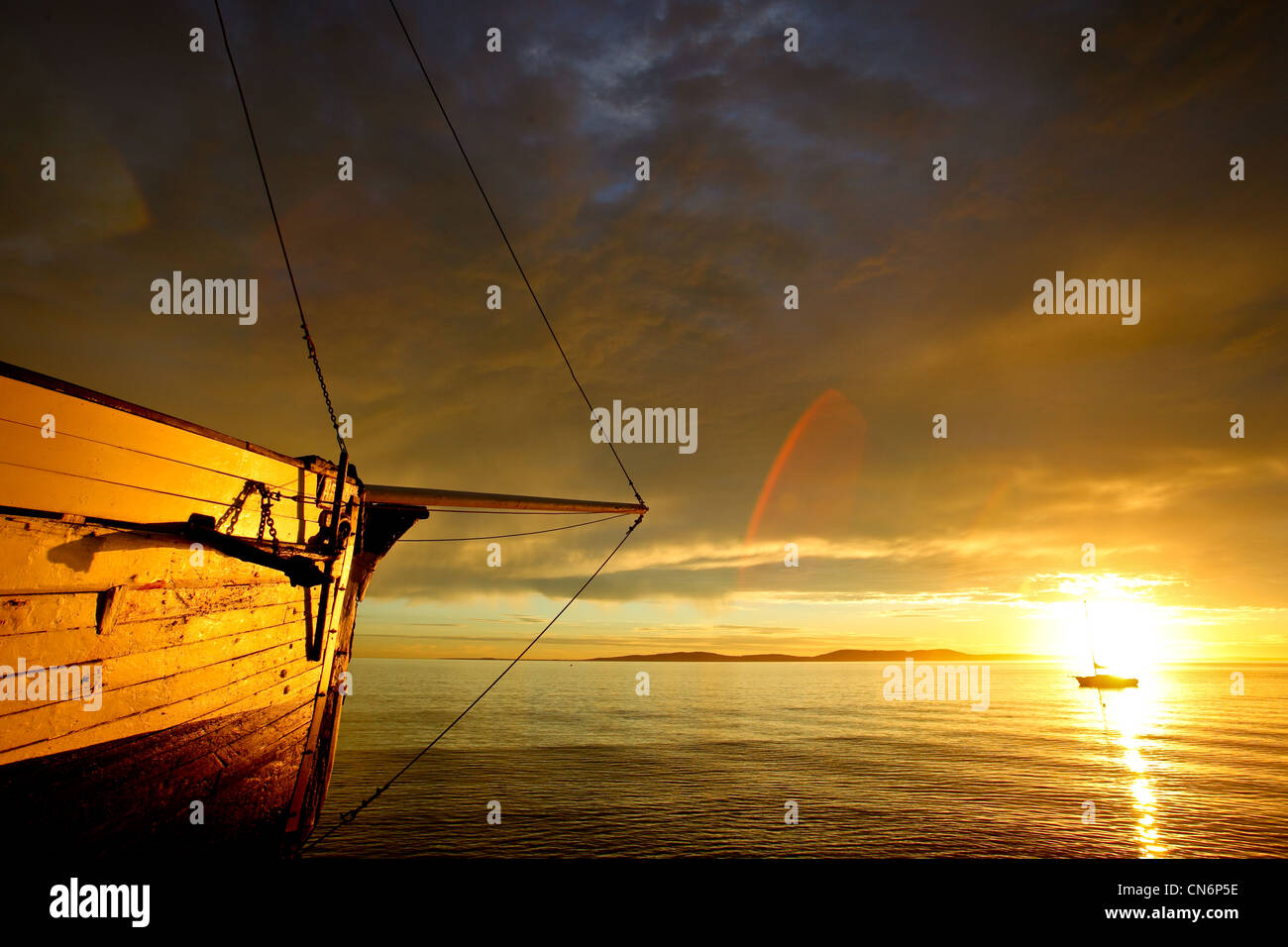 L'aube à Stenross halage Port Lincoln Banque D'Images