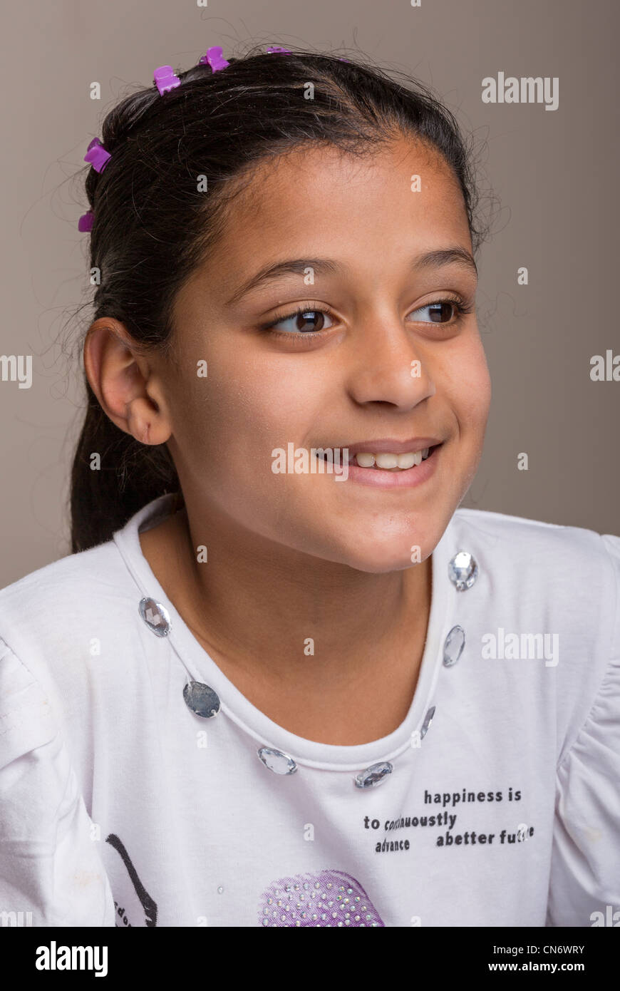 Orpheline arabe, Dar al-Abrar orphelinat, le Nouveau Caire, Egypte Banque D'Images