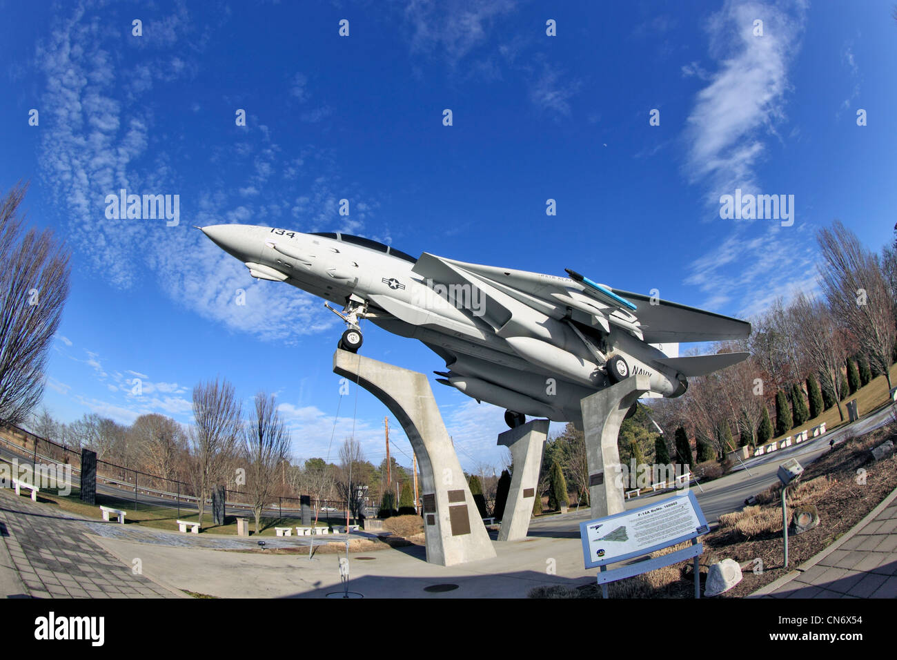 Grummna F-14 Tomcat Navy Fighter jet sur l'affichage à Grumman Memorial Park Calverton Long Island NY Banque D'Images