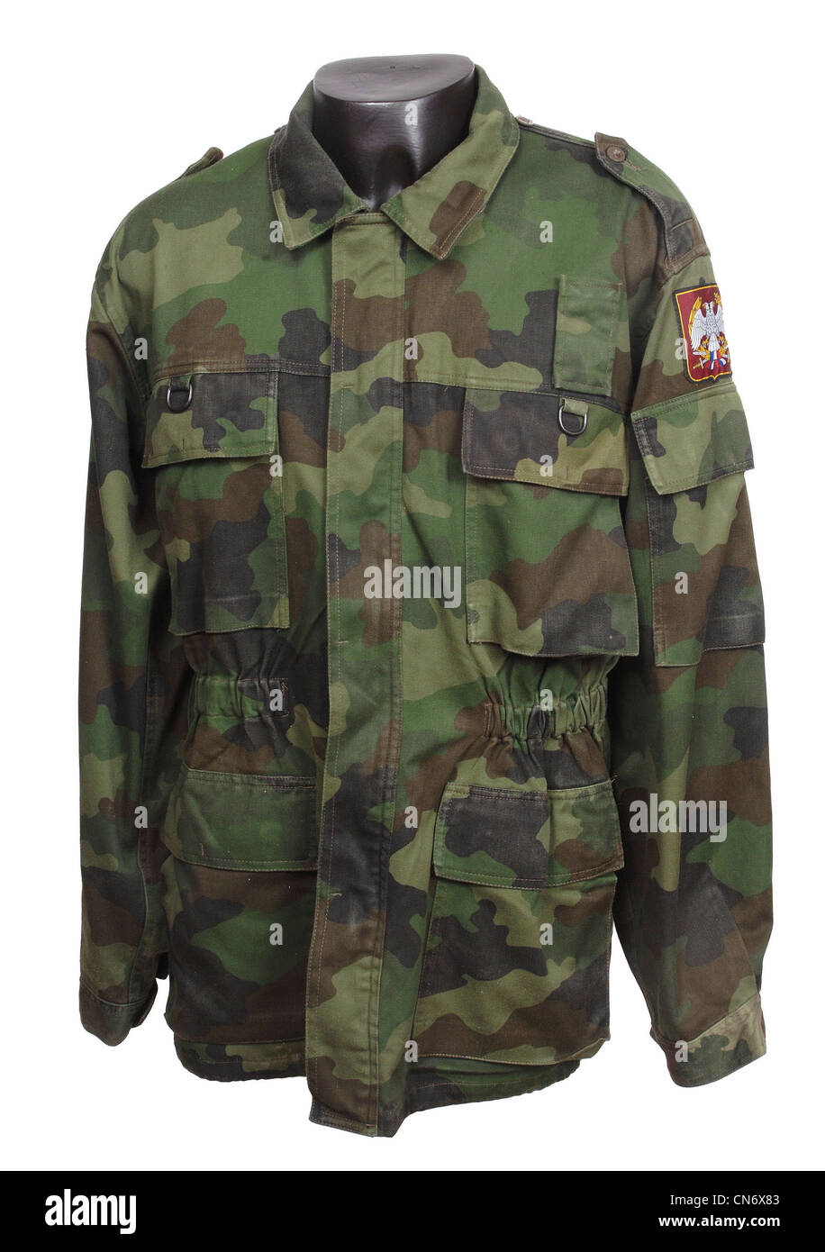 De l'armée yougoslave et la police serbe camo milice shirt à partir de 1991 Banque D'Images
