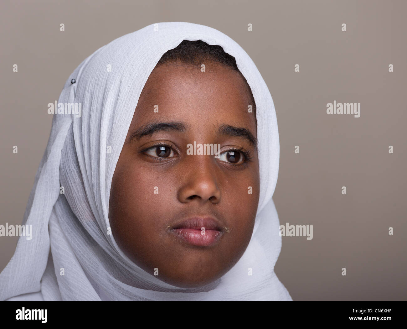 Orpheline arabe, Dar al-Abrar orphelinat, le Nouveau Caire, Egypte Banque D'Images