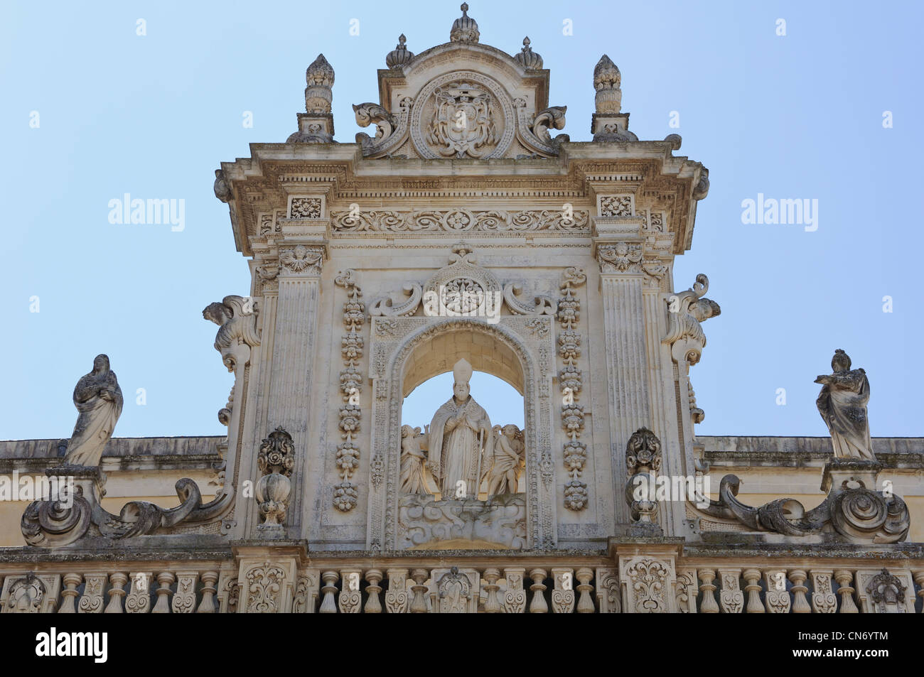 La cathédrale de Lecce, détail de la façade - Italie Banque D'Images