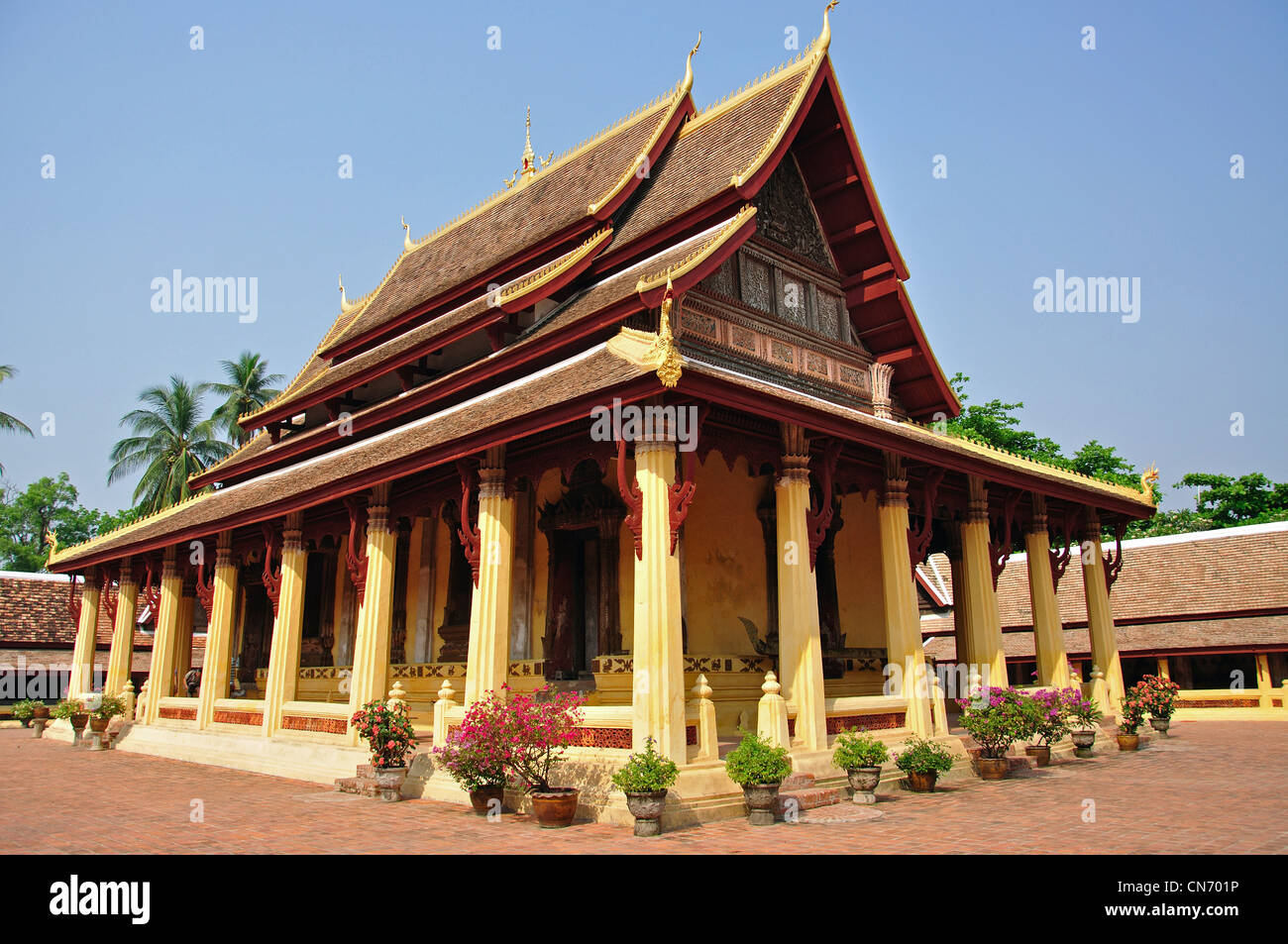 Wat Si Saket, temple Bouddhiste le Lan Xang Road, Vientiane, Laos, préfecture de Vientiane Banque D'Images