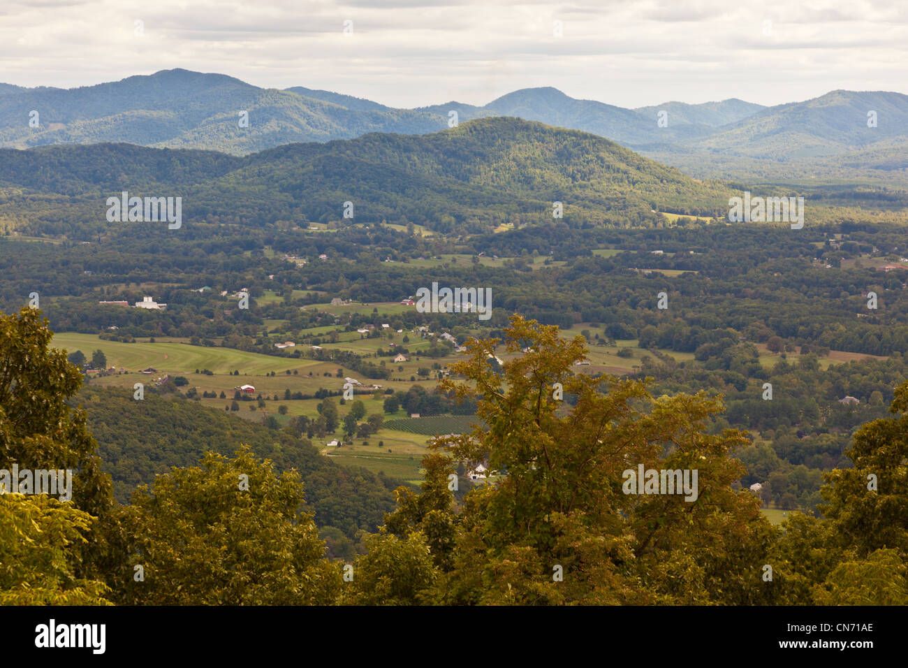 La vallée de Shenandoah en Virginie depuis une aire de repos Banque D'Images