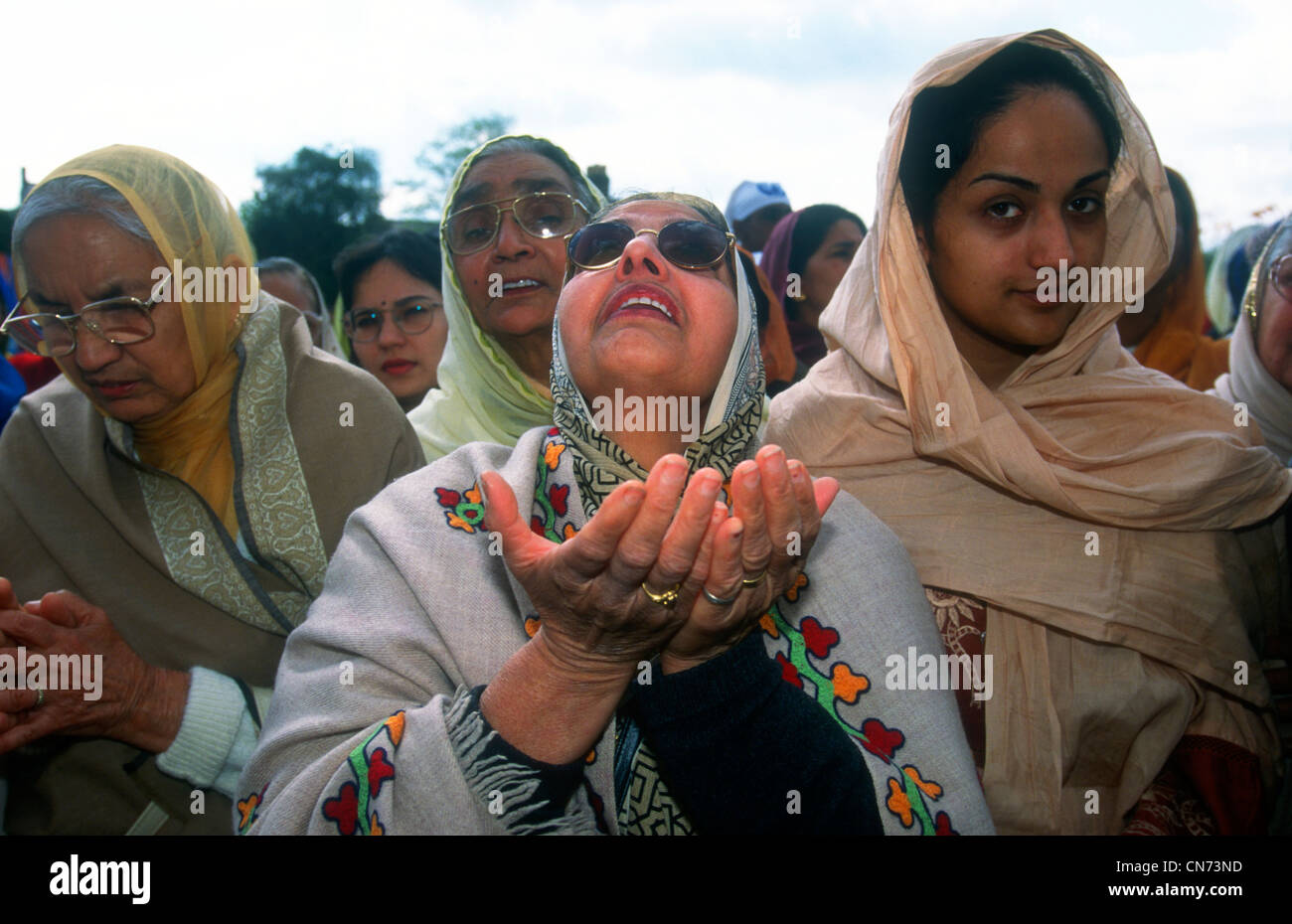 Festival Sikh de Vaisakhi, Sri Guru Singh Sabha, Hounslow, Middlesex, Royaume-Uni. Banque D'Images