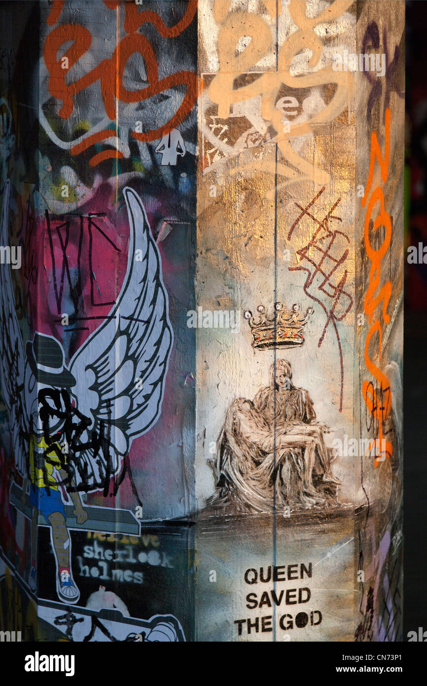 Jungle Graffiti, le South Bank London 5 Banque D'Images