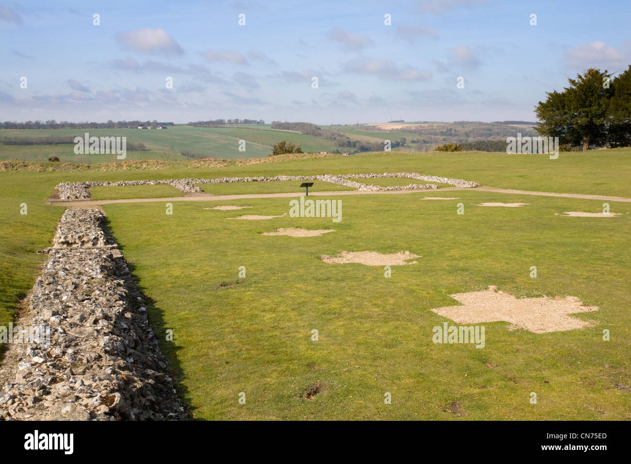 Ancienne cathédrale ruines à Old Sarum, Wiltshire Banque D'Images