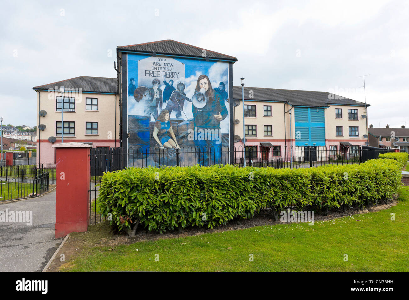 Fresque sur un mur à Londonderry Banque D'Images