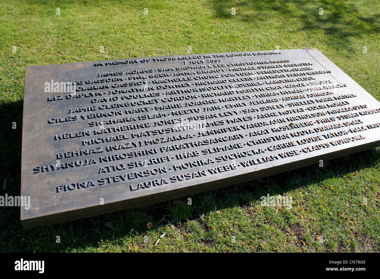 Mémorial à ceux qui ont été tués dans les attentats terroristes de juillet 2005 à Londres. Hyde Park Banque D'Images
