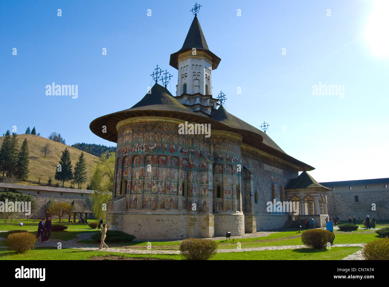 Monastère de Voronet, partie du patrimoine mondial de l'UNESCO Banque D'Images