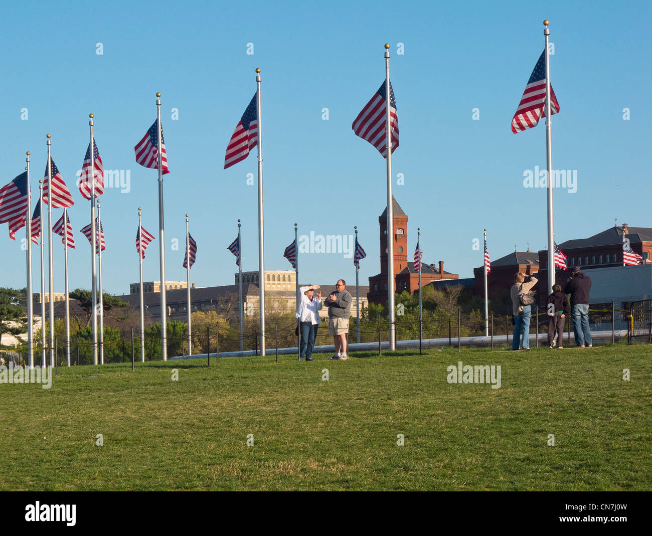 Des drapeaux américains à Washington DC Banque D'Images