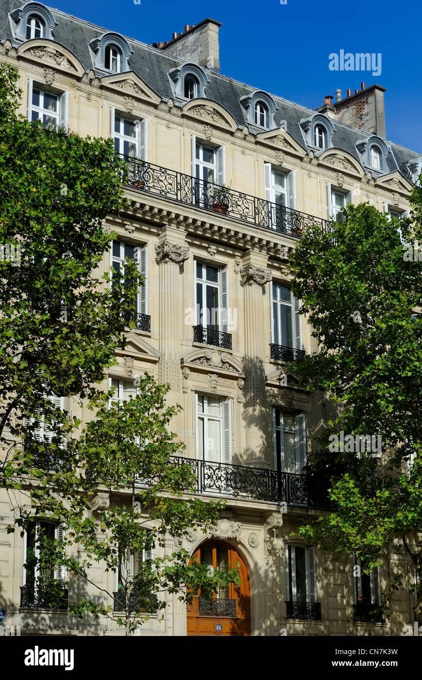 France, Paris, Haussmann type de première classe à l'immeuble n°84 88, boulevard Malesherbes Banque D'Images