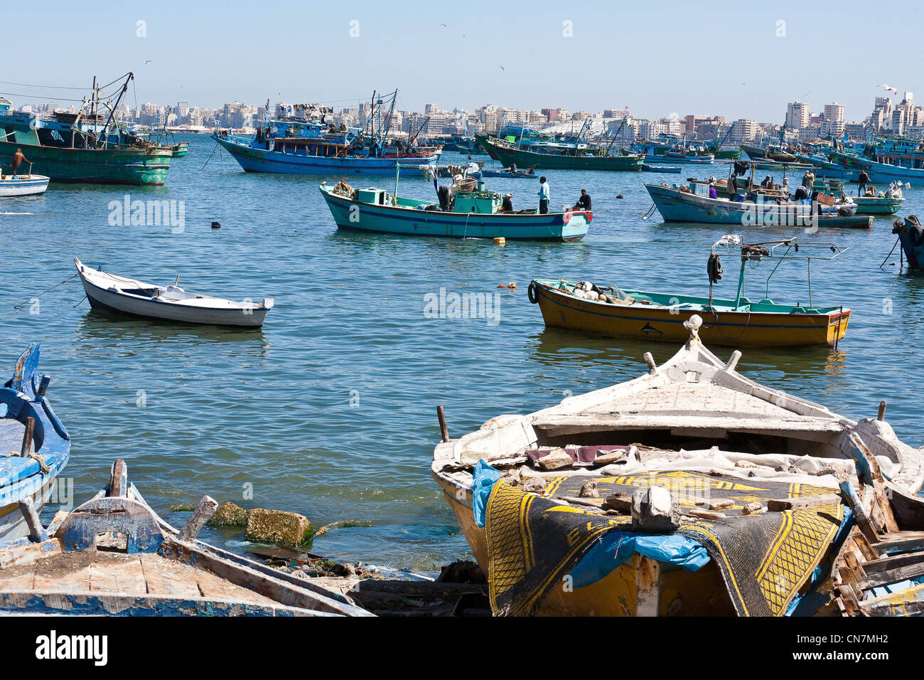 L'Égypte, l'Égypte, la Côte Méditerranéenne, Alexandrie, port de pêche Banque D'Images