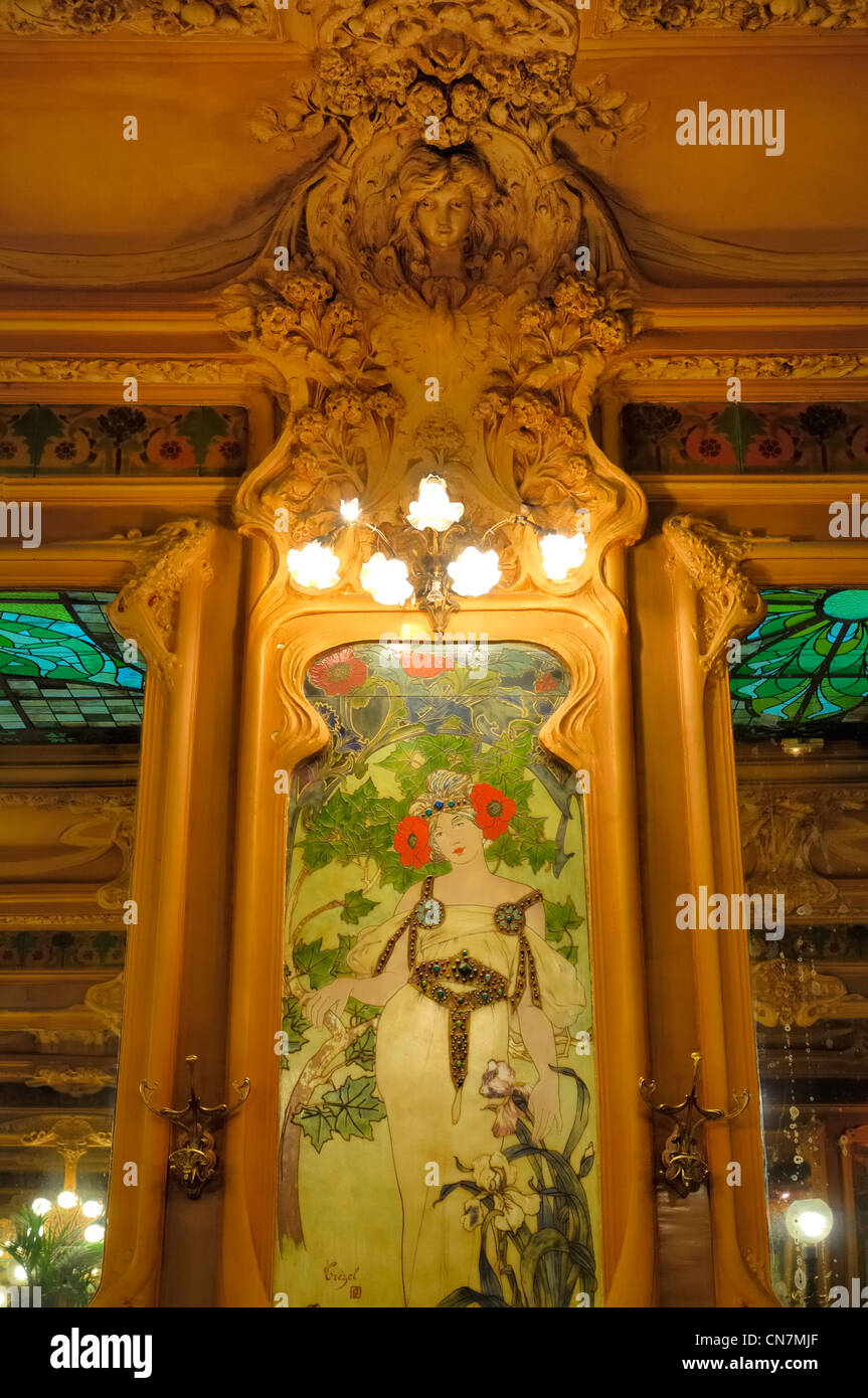 France, Paris, Art Déco restaurant Chez Julien Banque D'Images