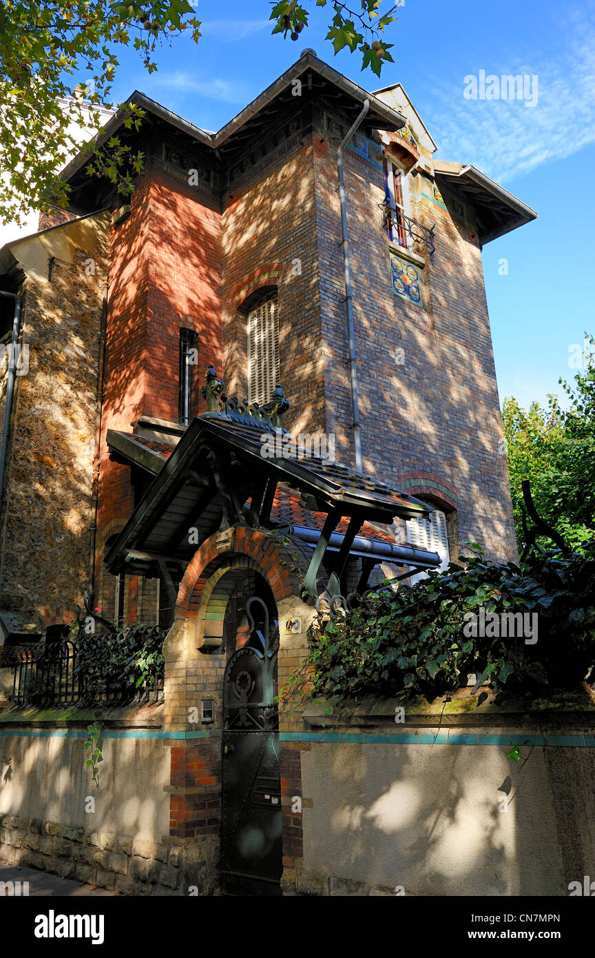 France, Paris, 41 Rue Chardon Lagache chambre dans un style Art Nouveau d'Hector Guimard, son premier travail personnel Banque D'Images