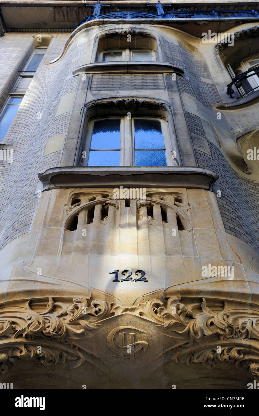 France, Paris, l'hôtel Guimard sur 122 avenue Mozart dans le style Art Nouveau d'Hector Guimard Banque D'Images