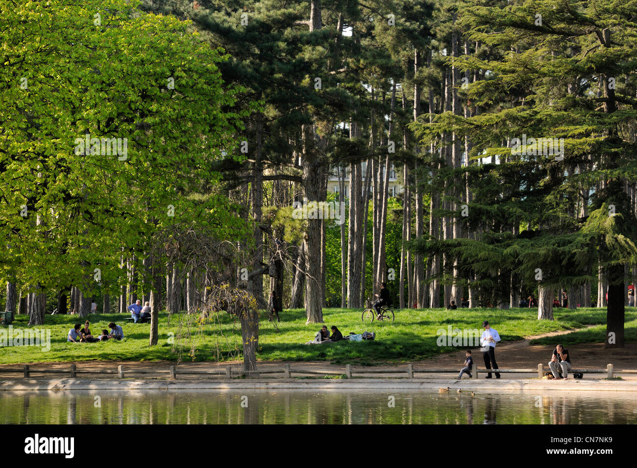 France, Paris, Bois de Boulogne, mare (étang) Saint James Photo Stock — free download