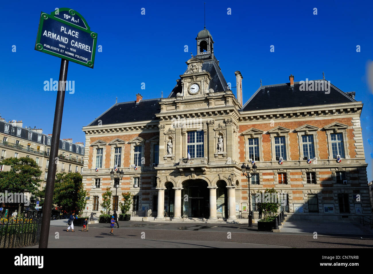 France, Paris, mairie du 19ème arrondissement Banque D'Images