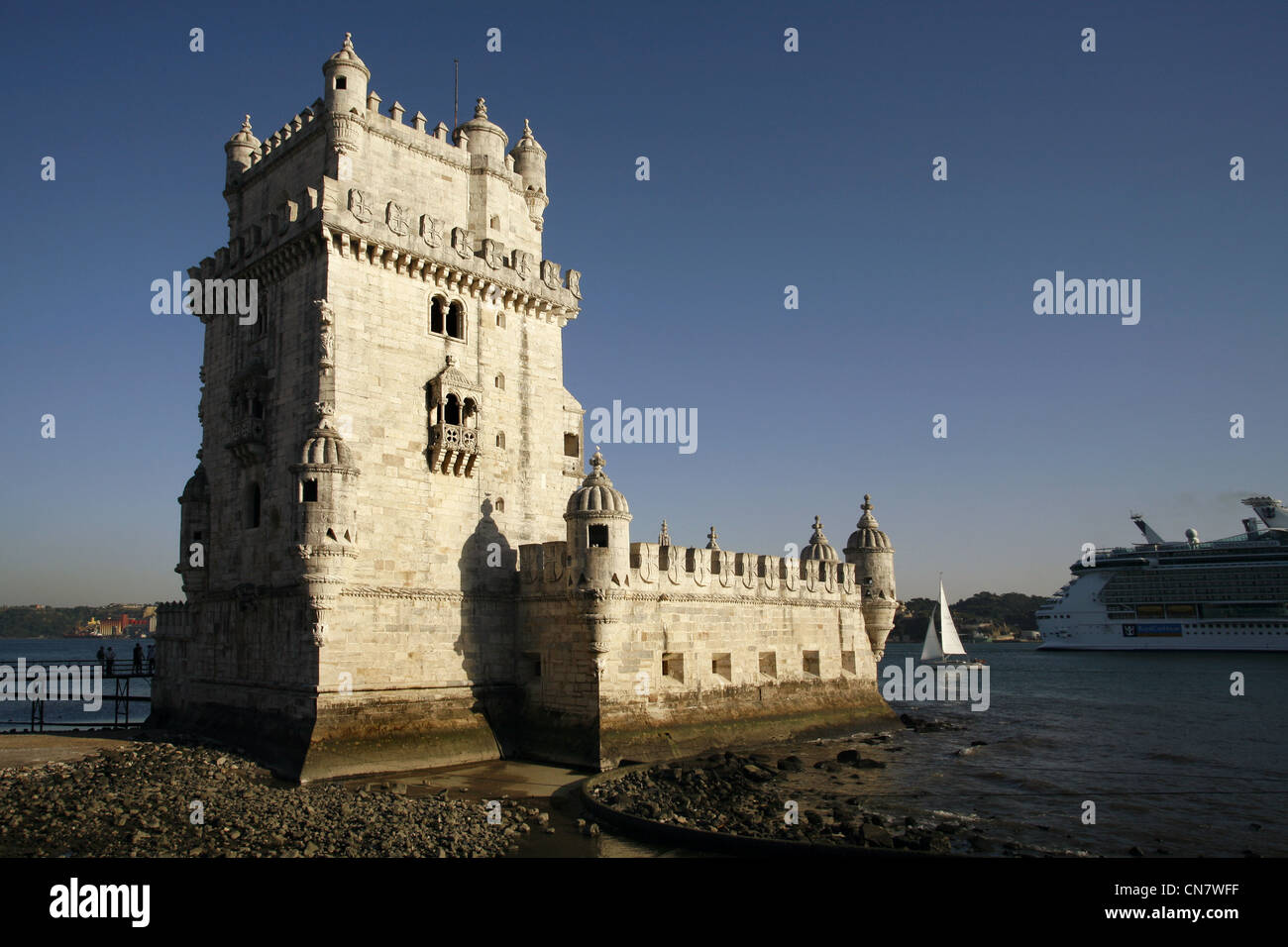 La Tour de Belém, à Torre de Belém, Lisbonne, Portugal Banque D'Images