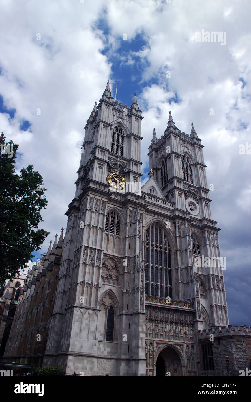 L'Abbaye de Westminster, la grande porte de l'Ouest, London,UK Banque D'Images