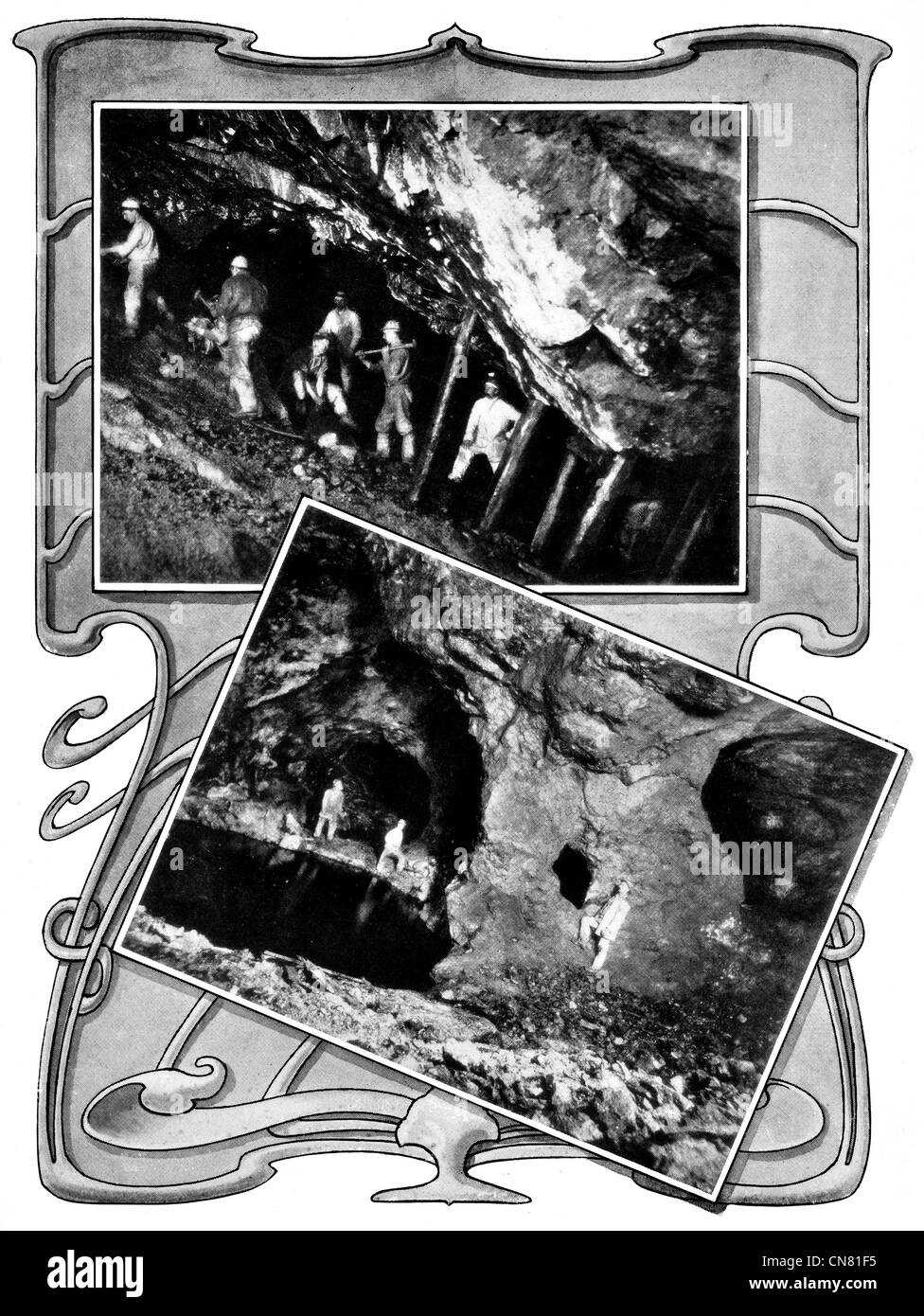 1905 Mine d'étain de Cornouailles Stope La Cathédrale Banque D'Images