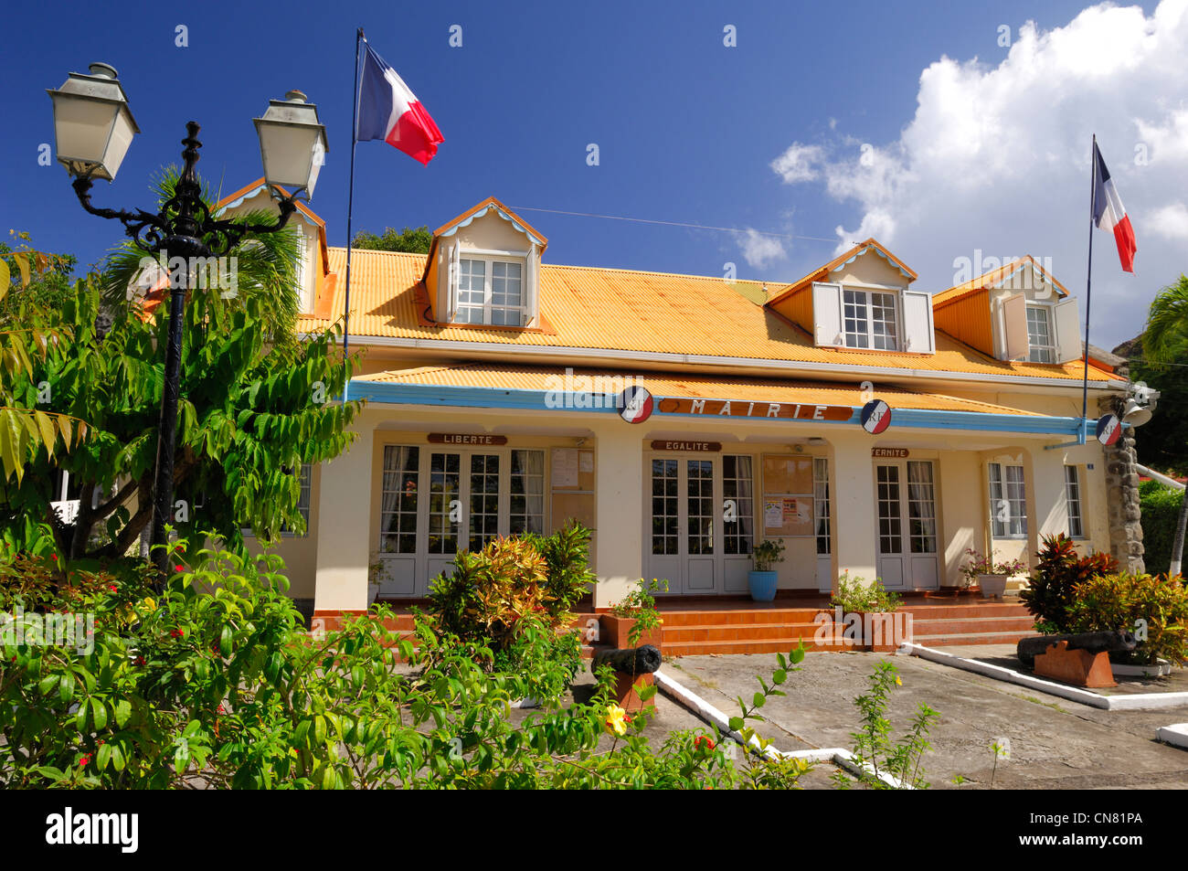 La France, Guadeloupe, Les Saintes, Terre de haut, hôtel de ville Banque D'Images