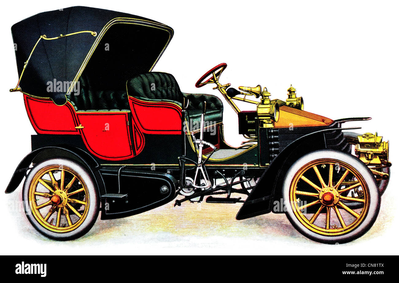 L'ère d'Edwardian voiture automobile voiture Peugeot 1898 Banque D'Images