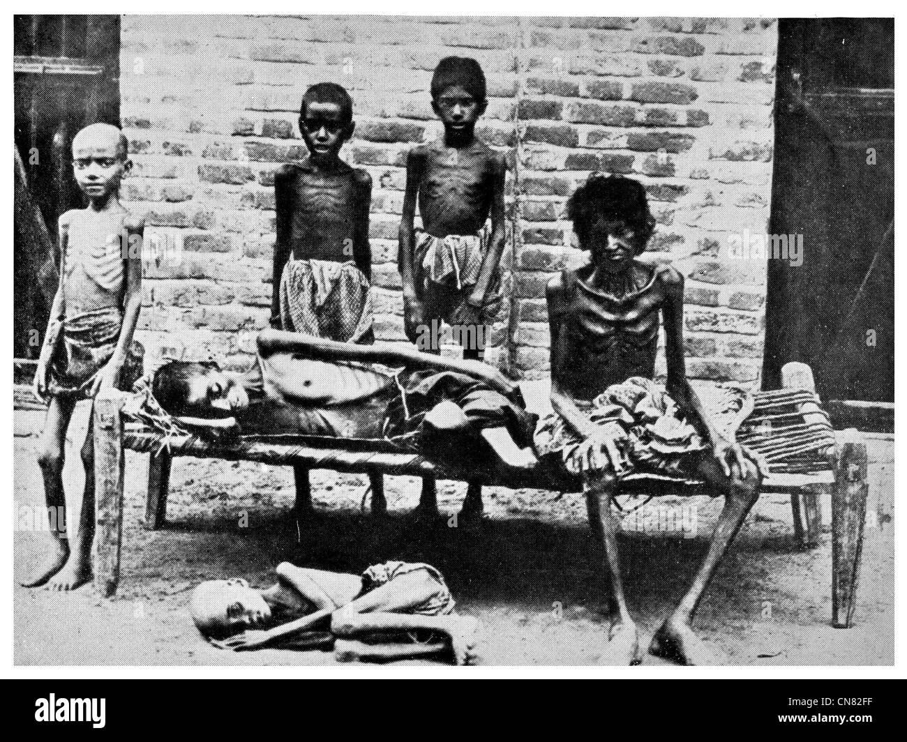 Indo chine 1917 La famine Banque D'Images