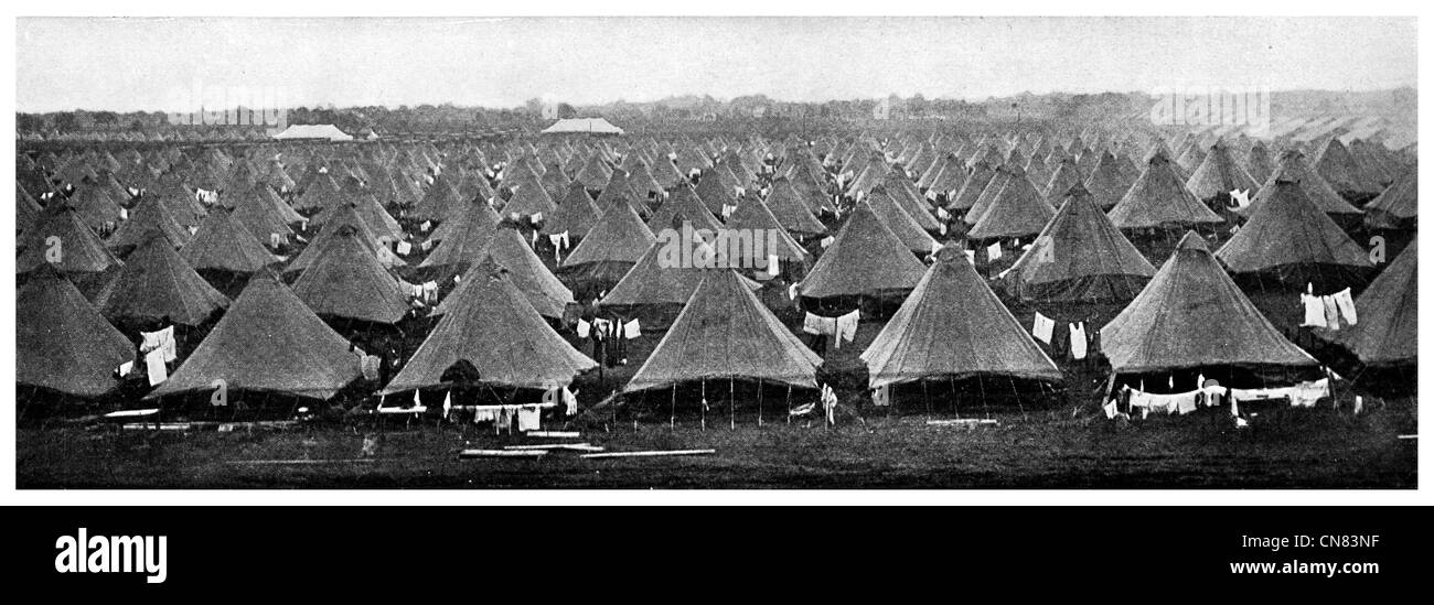New York 1917 Camp de tentes de toile de la Garde nationale de la Division Arc-en-ciel Banque D'Images