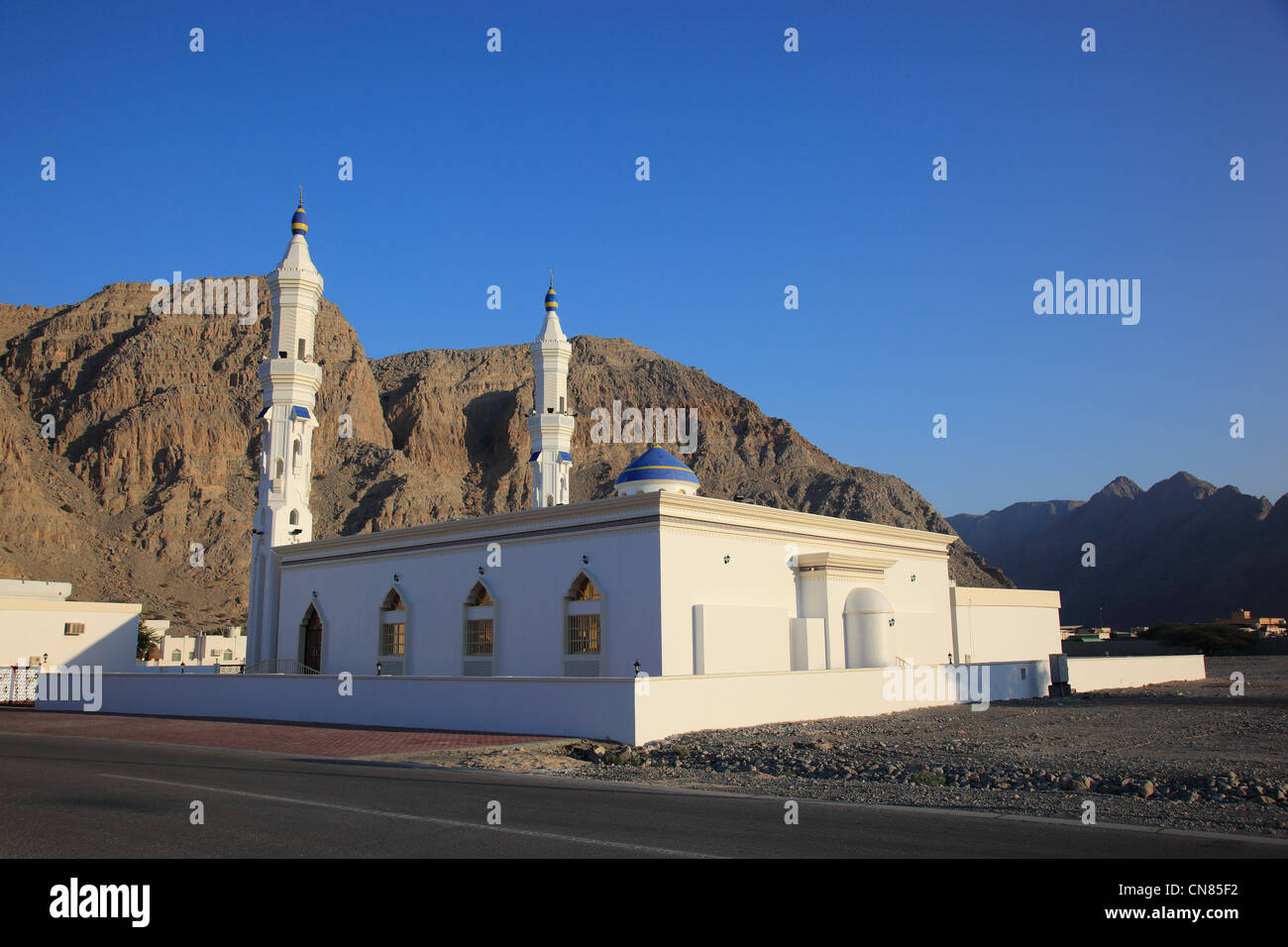 Moschee dans al-Chasab, Khasab, dans omanischen Khrofakkan Enklave der, Oman Banque D'Images