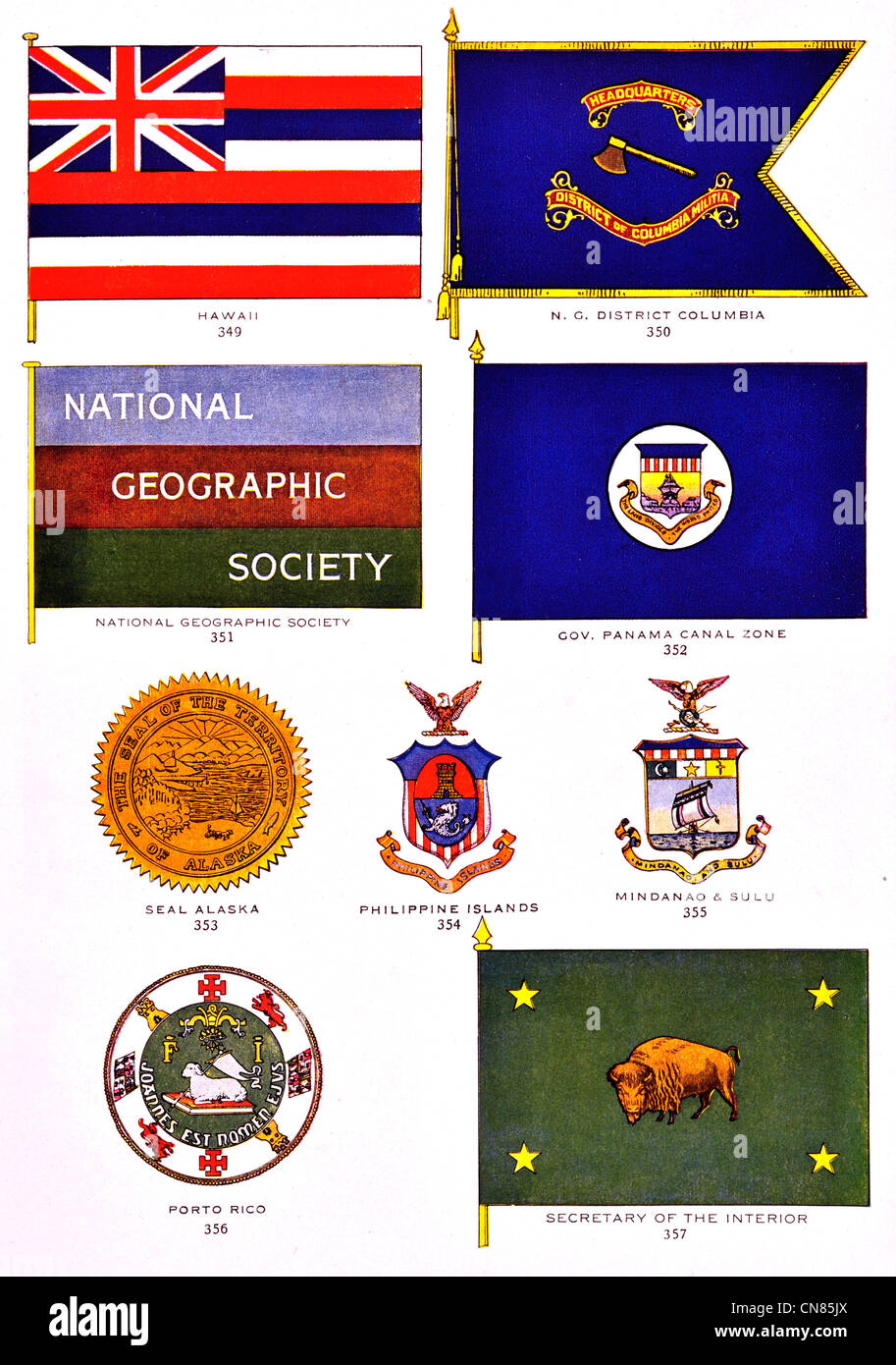 D'abord publié 1917 Drapeaux Drapeau Hawaii Standard Columbia District