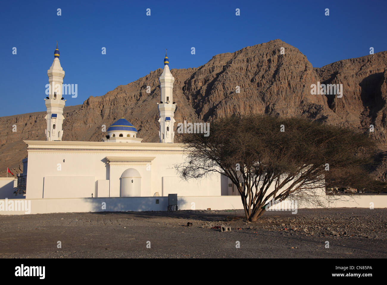 Moschee dans al-Chasab, Khasab, dans omanischen Khrofakkan Enklave der, Oman Banque D'Images