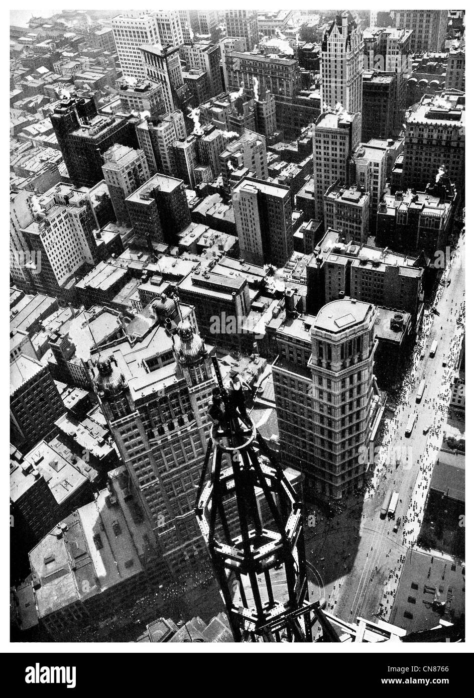 D'abord publié 1916 New York City Sky Scrapers Banque D'Images