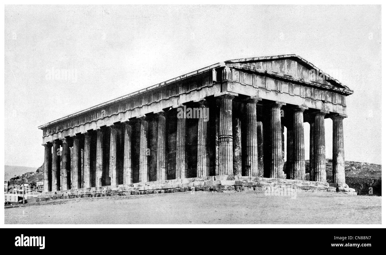 D'abord publié 1915 Le Temple d'Héphaïstos à Athènes Theseum Banque D'Images