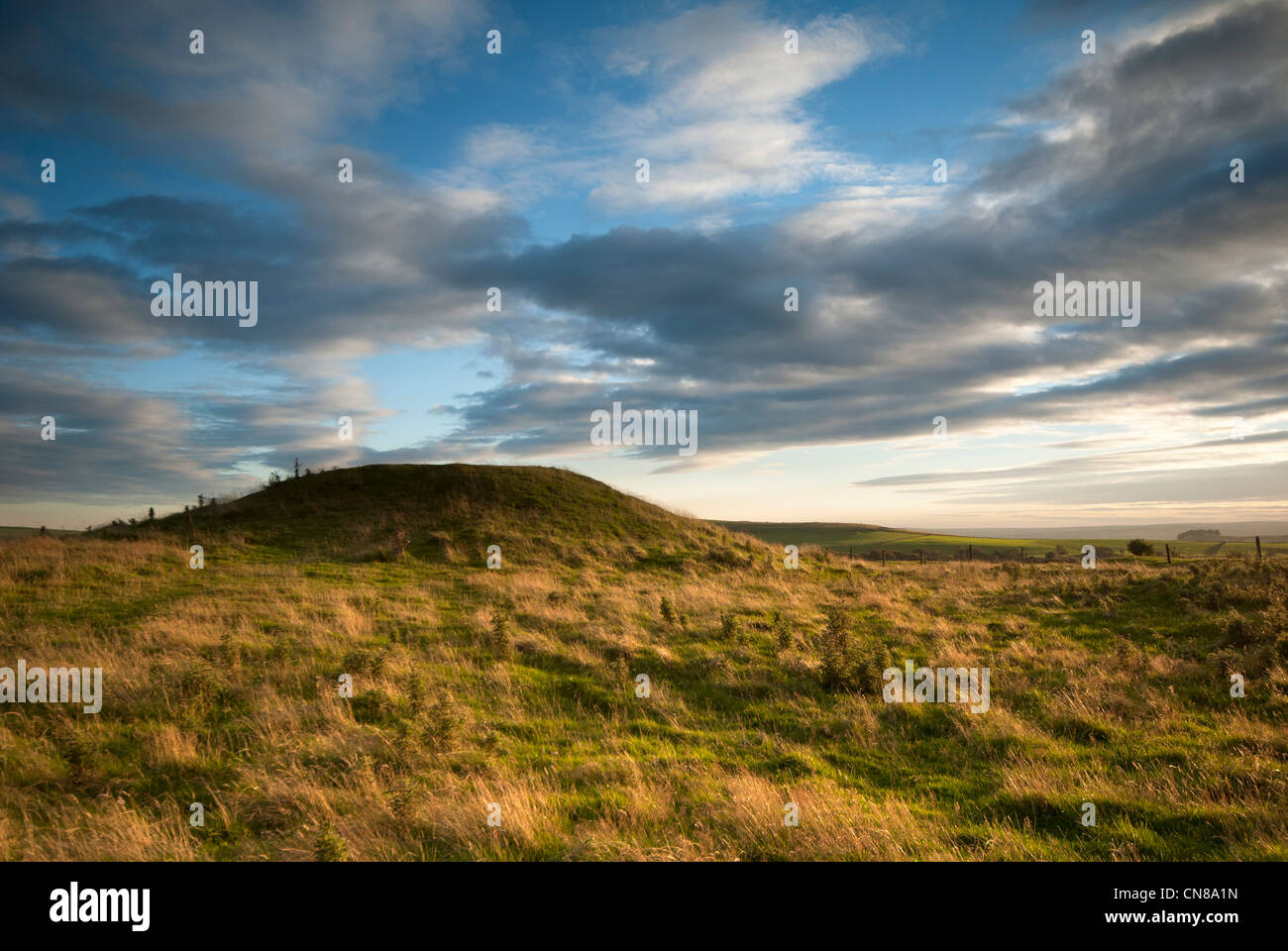 Gib Hill un long barrow près de Arbor faible dans le Derbyshire, Angleterre Banque D'Images