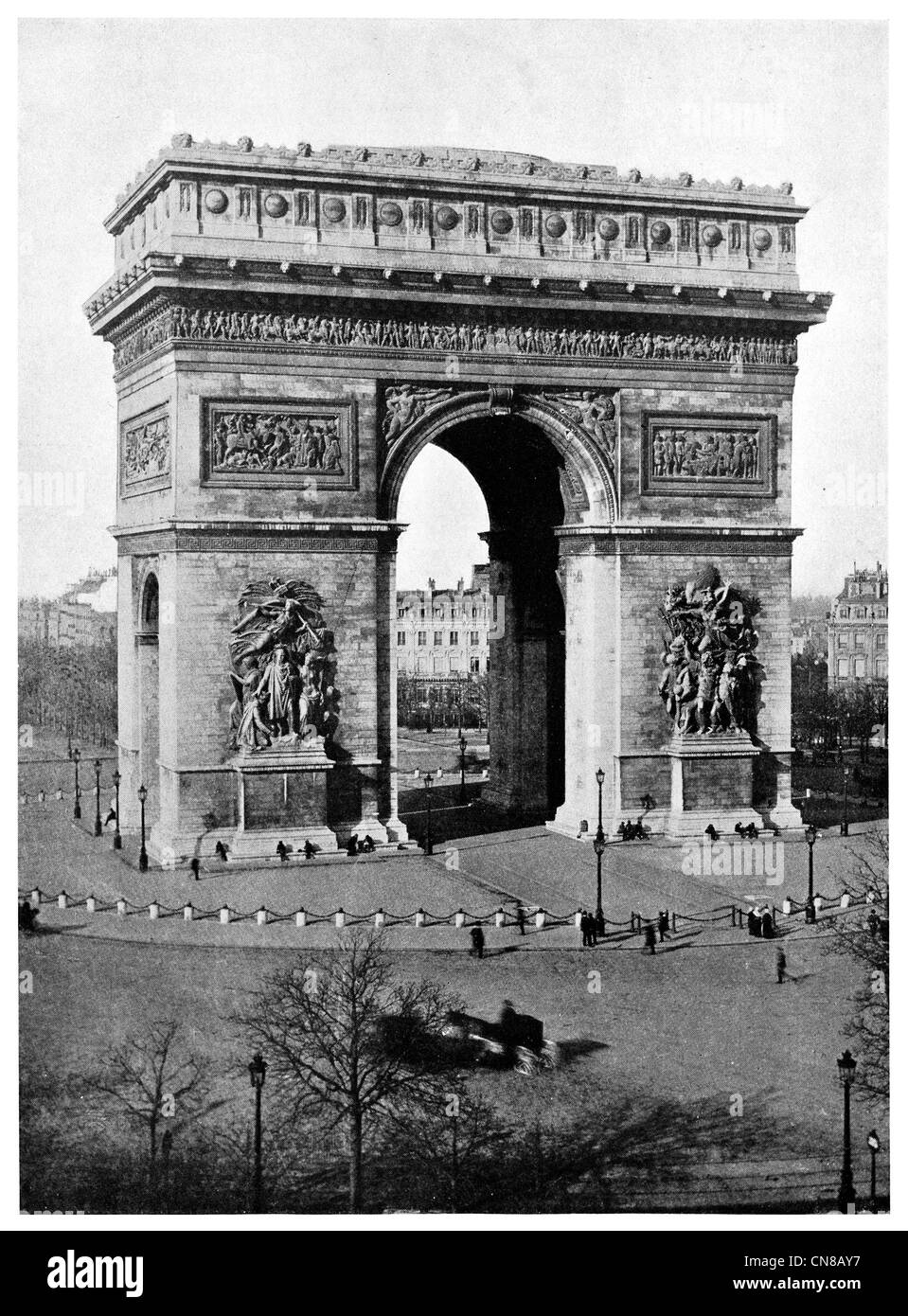 D'abord publié 1914 Arc de Triomphe de l'présentoir Paris France French Banque D'Images