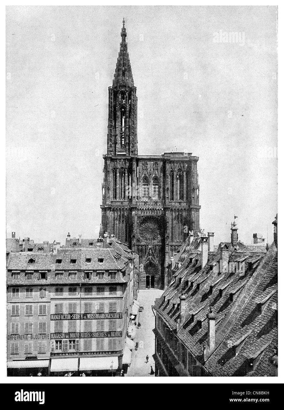 Publié pour la première cathédrale de Strasbourg 1914 Banque D'Images