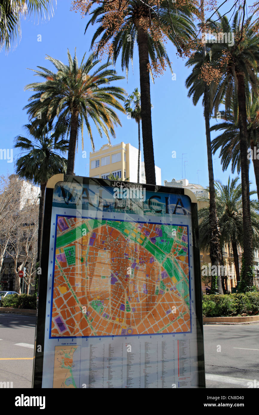 Map rue Valencia Espagne Banque D'Images