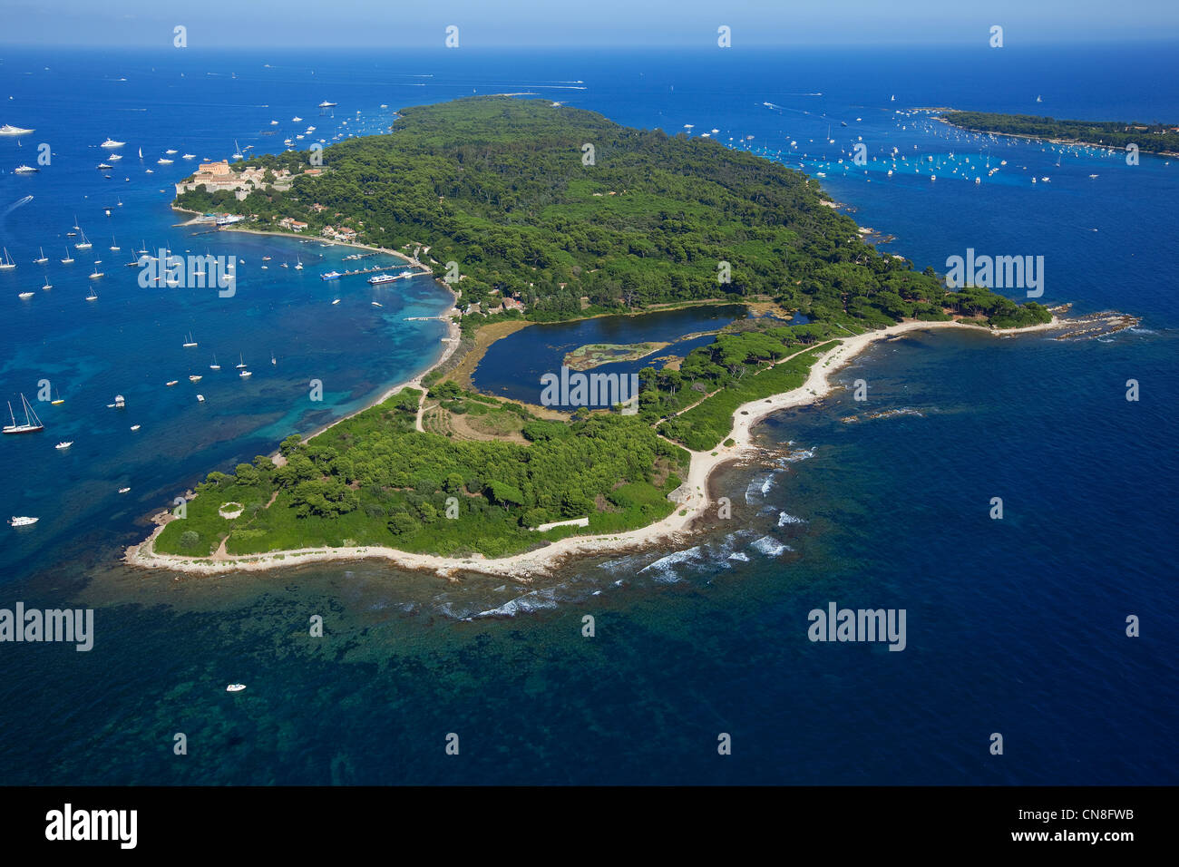 France, Alpes Maritimes, Cannes, les îles de Lérins de Sainte Marguerite, étang Frères Pradignac